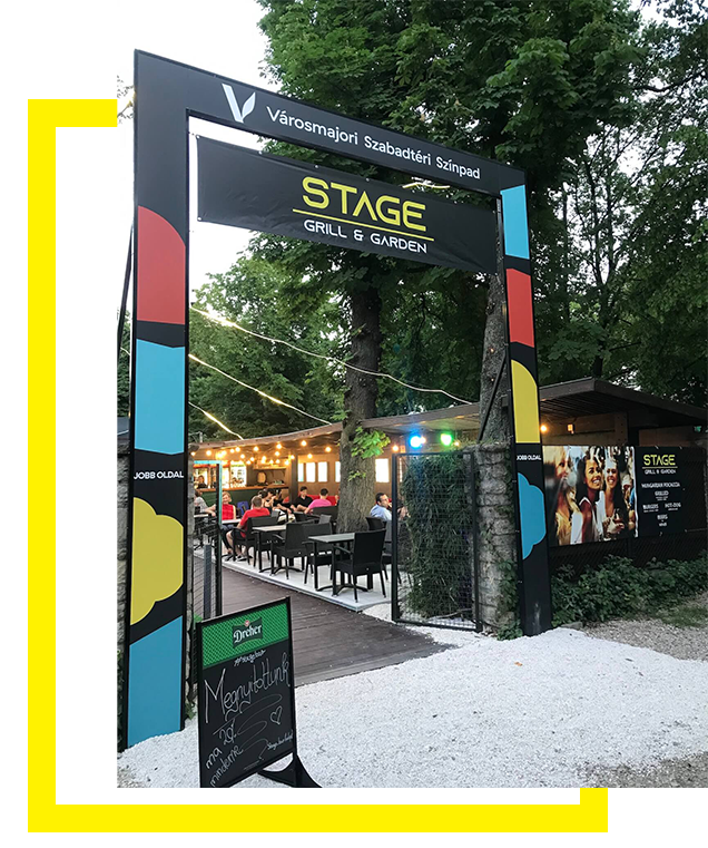 Stage Bar Budapest bejárat keretben
